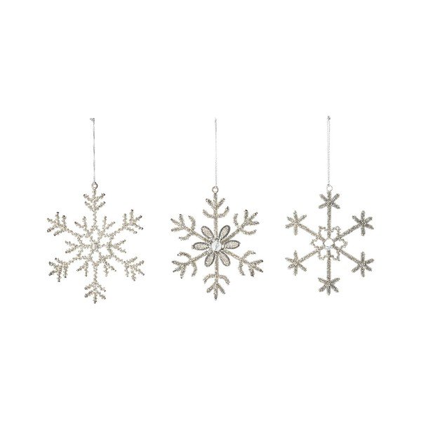 Zestaw 3 ozdób świątecznych w kształcie śnieżynek Bloomingville Ornament