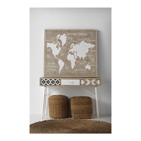 Konsola z czarno-białymi detalami i 3 szufladami Geese Rustico Geometric-image-4