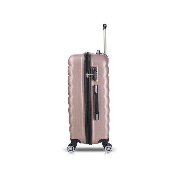 Różowa walizka na kółkach z USB My Valice COLORS RESSNO Pilot Suitcase-image-1
