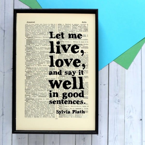 Plakat w
  drewnianej ramce Bookishly Sylvia Plath