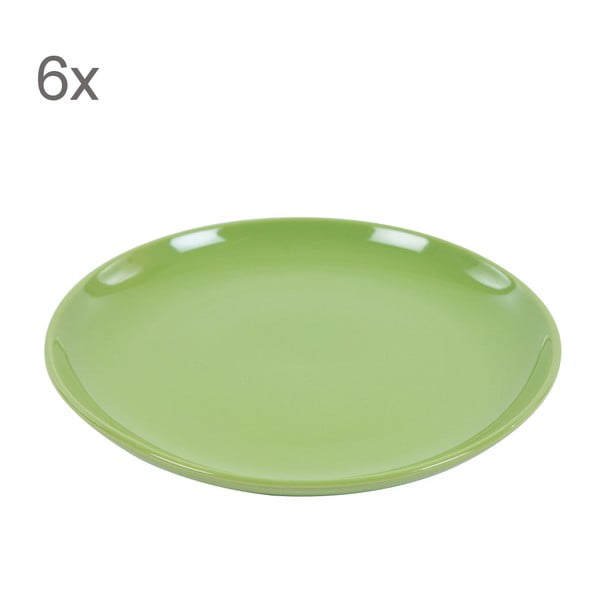 Zestaw 6 talerzy deserowych Kaleidoskop 21 cm, zielony