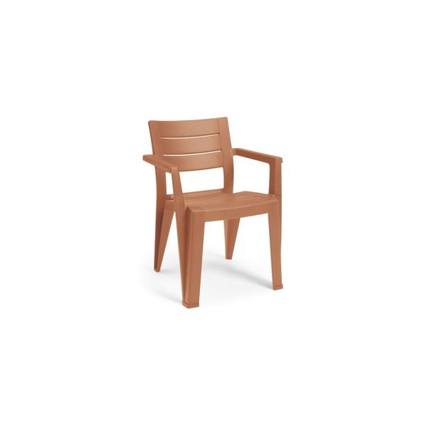 Pomarańczowe plastikowe krzesło ogrodowe Julie – Keter
