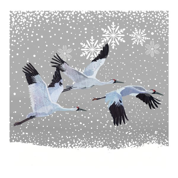 Opakowanie 20 serwetek papierowych ze świątecznym motywem PPD Snowfall Cranes