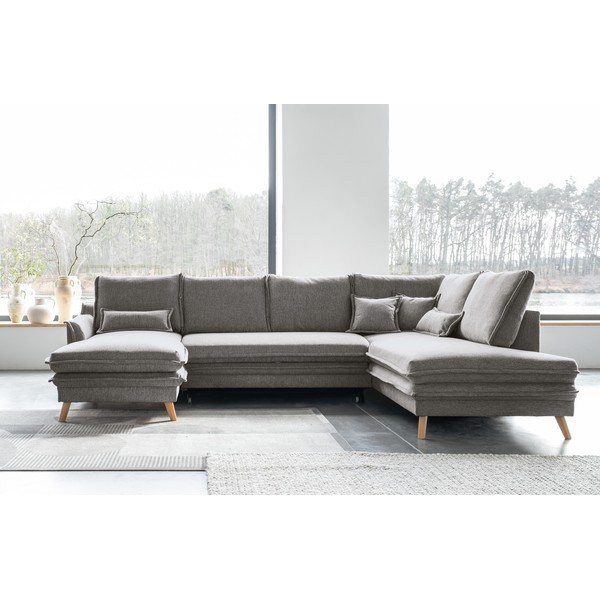 Szary rozkładany narożnik (prawostronny/w kształcie litery U) Charming Charlie – Miuform-image-1