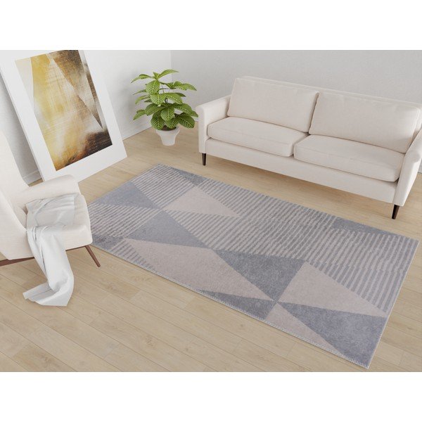 Szaro-beżowy chodnik odpowiedni do prania 80x200 cm – Vitaus-image-1