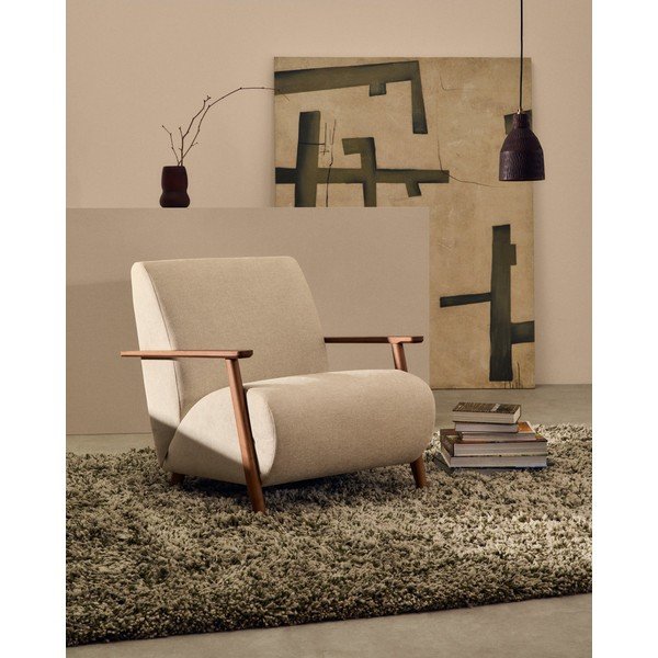 Czarna lampa wisząca z drewnianym kloszem ø 15 cm Amire – Kave Home-image-3