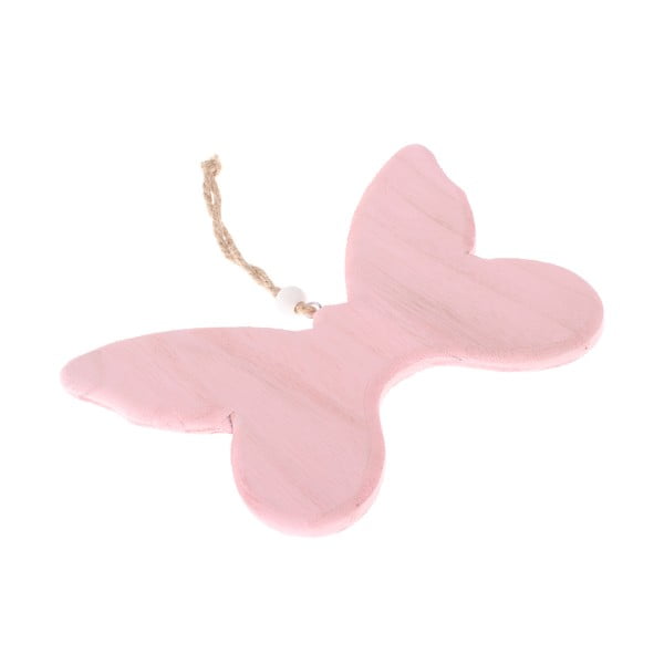 Różowa drewniana zawieszka dekoracyjna Dakls So Cute Butterfly
