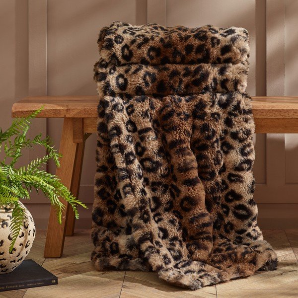 Brązowy koc 130x170 cm Animal Print – Catherine Lansfield-image-1