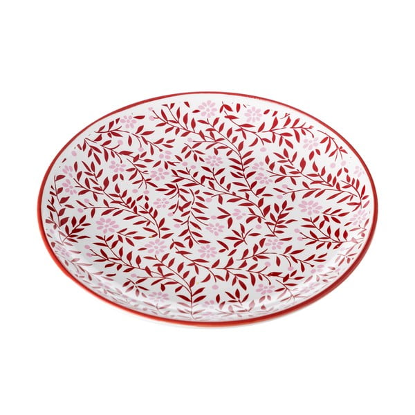 Czerwono-biały talerz Unimasa Redos, Ø 20,3 cm