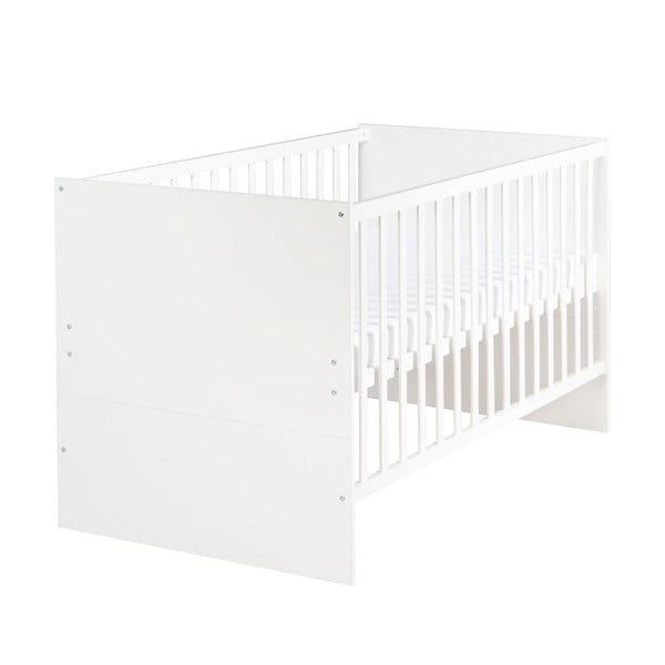 Białe łóżeczko z regulowaną wysokością 70x140 cm Anton – Roba