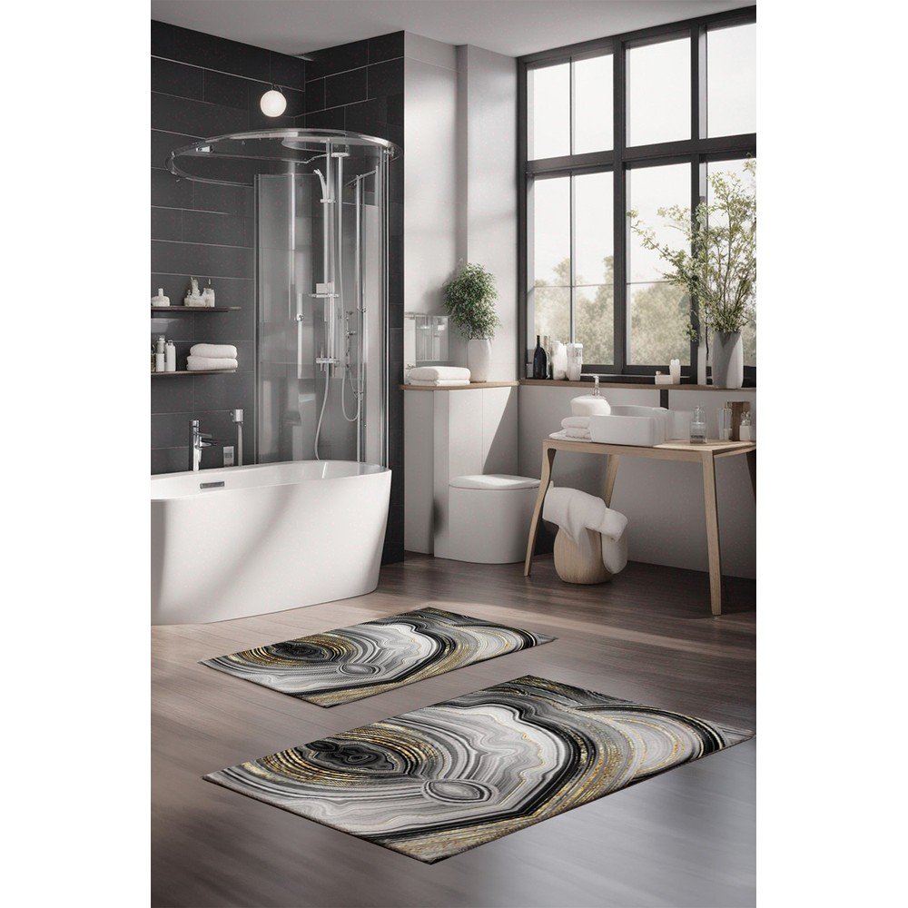 Dywaniki łazienkowe w szaro-złotym kolorze zestaw 2 szt. 60x100 cm CT – Foutastic (zdjęcie 2)