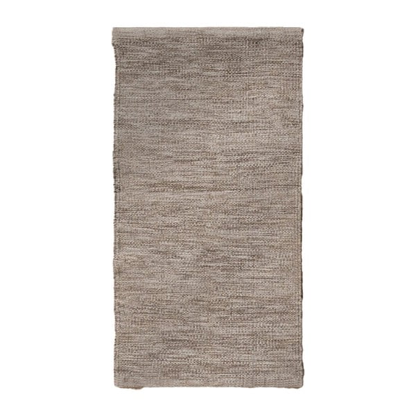 Brązowy dwustronny dywan z mieszanki wełny 80x150 cm – Ixia