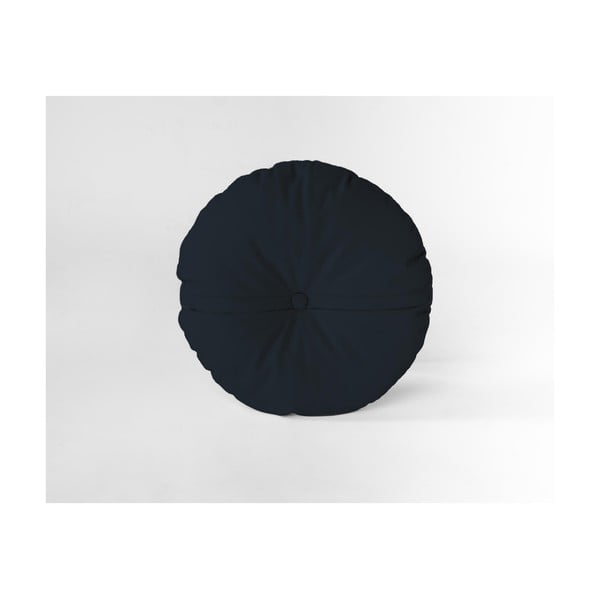 Okrągła poduszka dekoracyjna z aksamitnym obiciem Velvet Atelier Blue Navy, ⌀ 45 cm