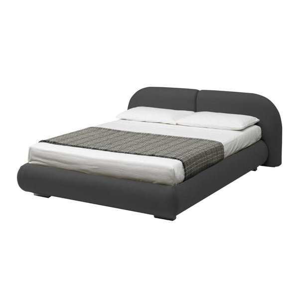Szare łóżko dwusobowe ze schowkiem 13Casa Candy, 160x190 cm