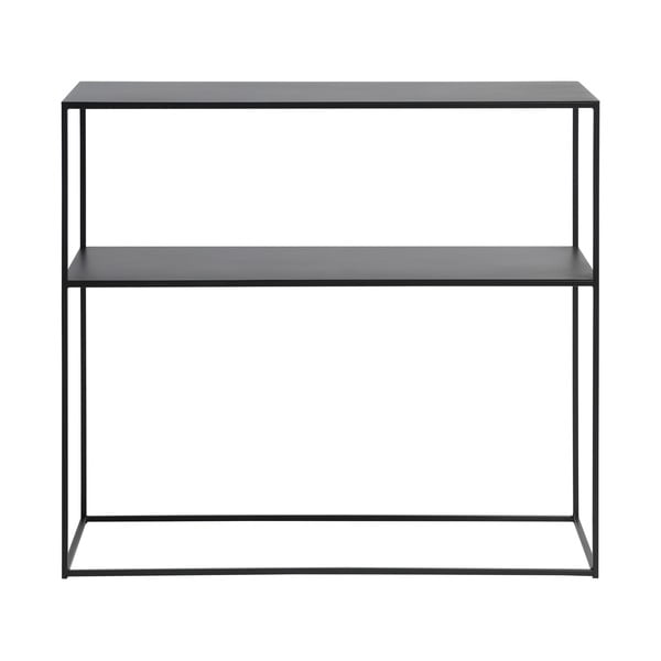 Czarna metalowa konsola 35x90 cm Pebble – Unique Furniture