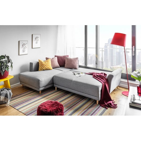 Jasnoszary narożnik rozkładany Miuform Lovely Annie, lewostronny-image-3