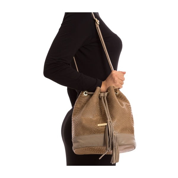 Szaro-brązowa skórzana torebka Isabella Rhea no. 8027-image-2