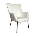 Biały fotel z materiału bouclé Glasgow  – House Nordic