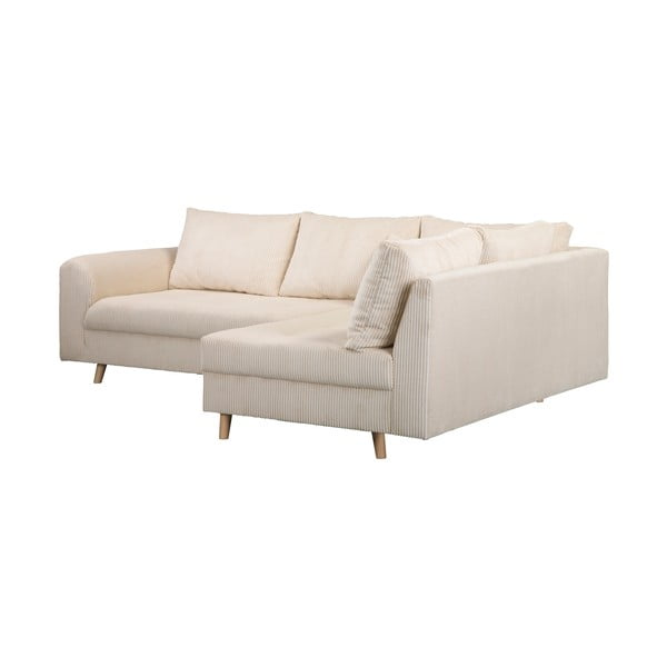 Kremowy sztruksowy narożnik (prawostronny) Ariella – Ropez-image-3