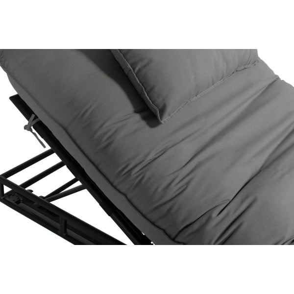 Ciemnoszary metalowy/tapicerowany leżak ogrodowy Emma – Hartman-image-3