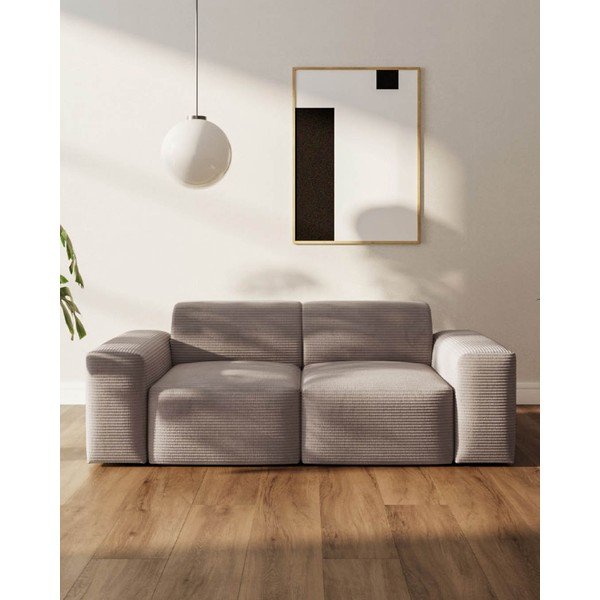 Beżowa sztruksowa sofa 205 cm Fluvio – MESONICA-image-3