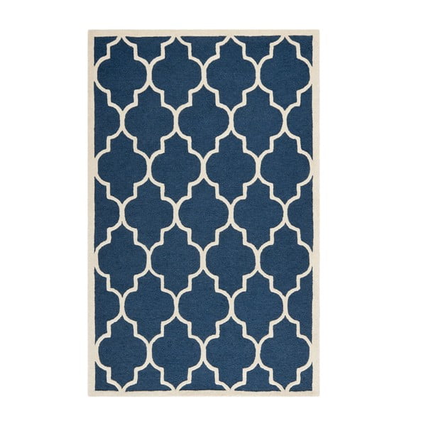 Niebieski dywan wełniany Safavieh Everly, 243x152 cm