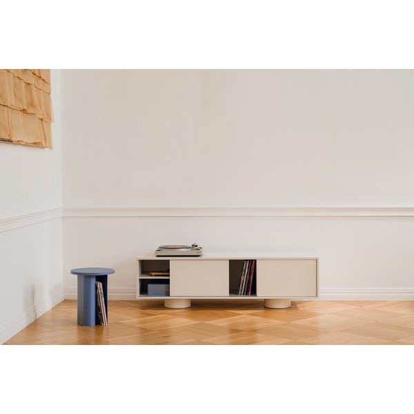 Szarobeżowa szafka pod TV 160x48x42 cm Taro – noo.ma-image-1