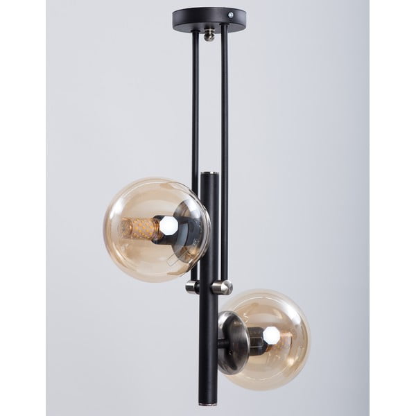 Czarna lampa sufitowa ze szklanym kloszem ø 15 cm Libra – Squid Lighting-image-2