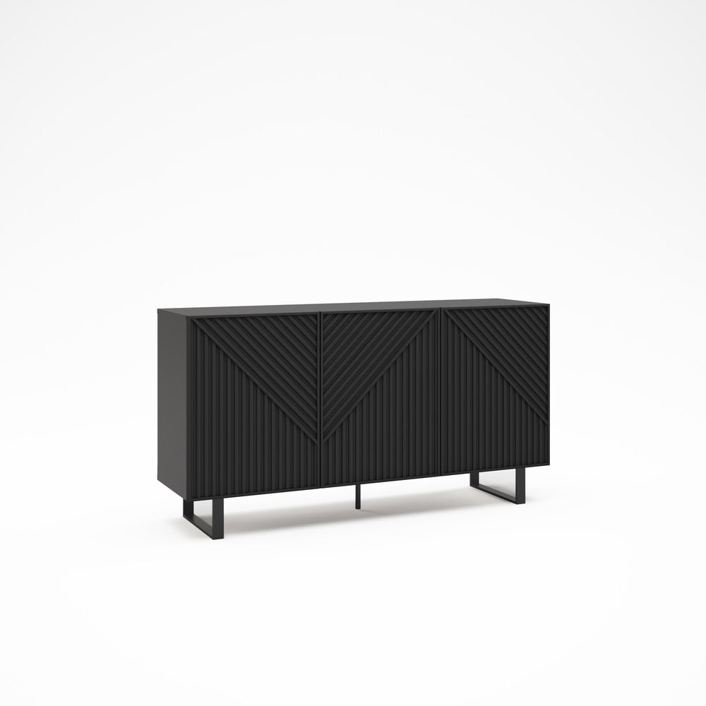 Czarna komoda 151x80x35 cm Peta – Marckeric (zdjęcie 5)