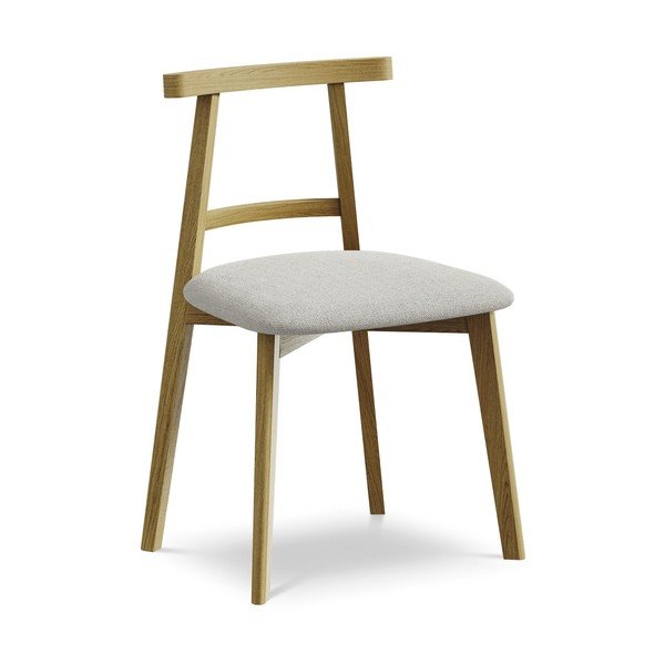 Jasnoszare krzesło z litego drewna Ohelo – Makamii