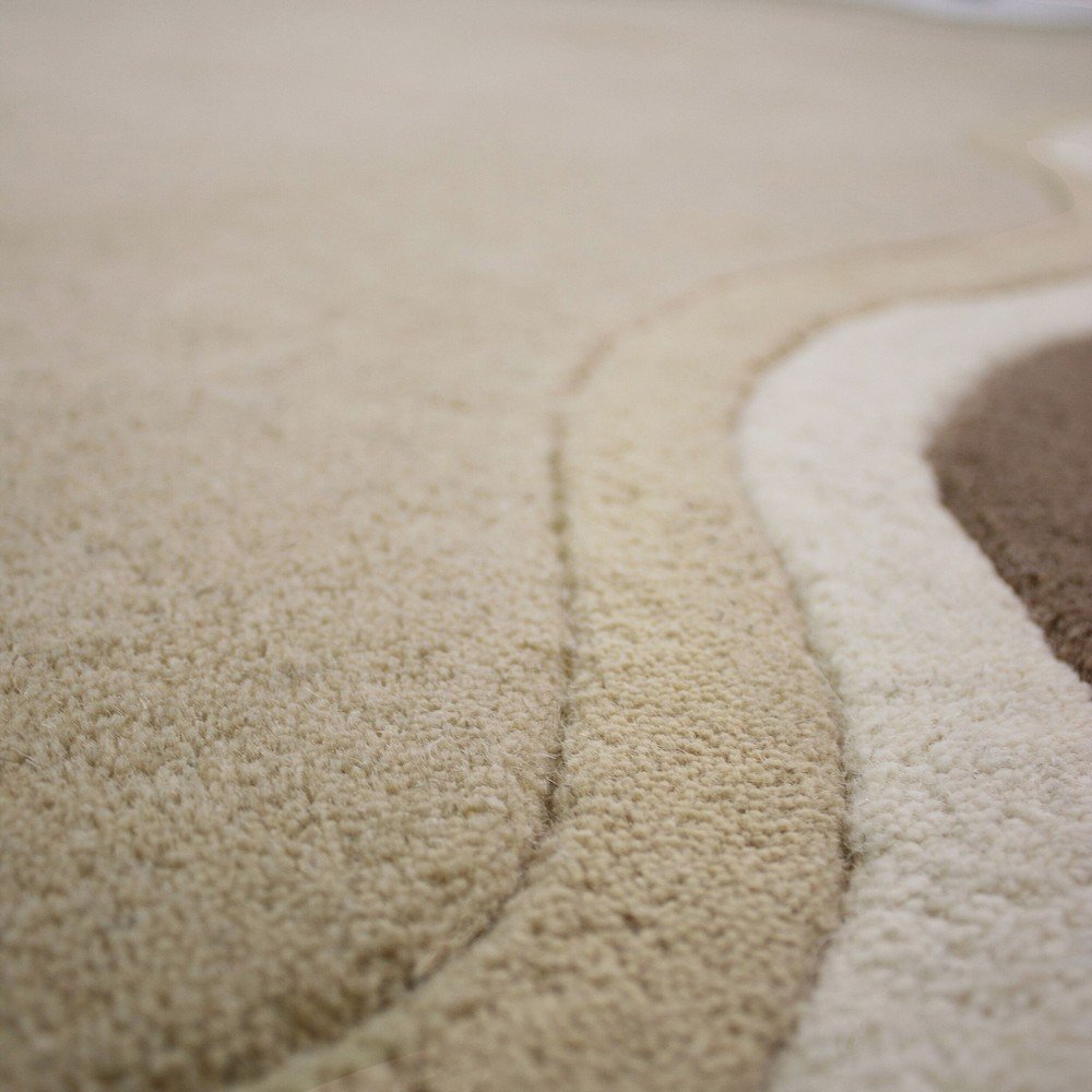 Wełniany dywan tkany ręcznie w naturalnym kolorze 200x290 cm Leo Scallop – Flair Rugs (zdjęcie 4)