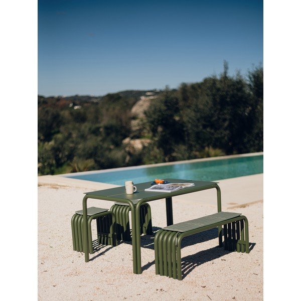 Zielona metalowa ławka ogrodowa Nokk – noo.ma-image-1