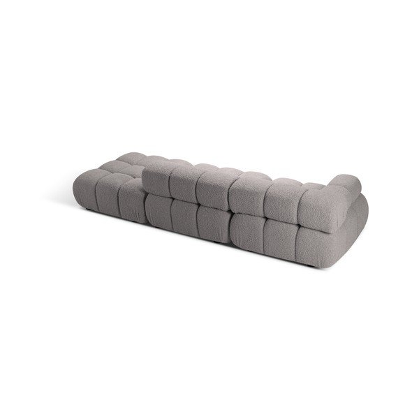 Jasnoszara sofa modułowa z materiału bouclé 288 cm Bellis – Micadoni -image-4
