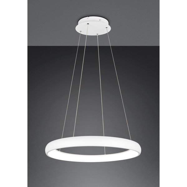 Biała lampa wisząca LED ze ściemniaczem i metalowym kloszem ø 75 cm Cardona – Trio-image-2