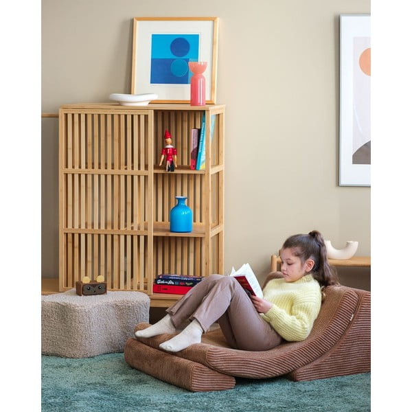 Jasnobrązowy puf dziecięcy z materiału bouclé Cloud – Wigiwama-image-4