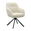 Kremowy tapicerowany fotel jadalniany z podłokietnikami Avola – Unique Furniture