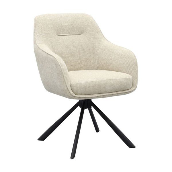 Kremowy tapicerowany fotel jadalniany z podłokietnikami Avola – Unique Furniture