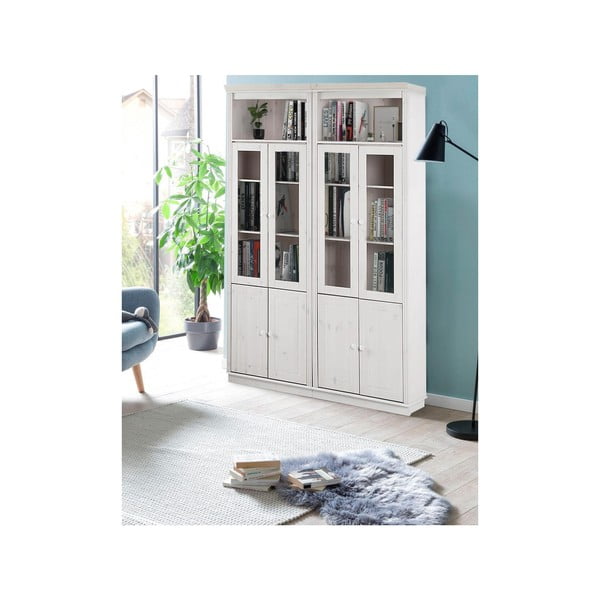 Biała witryna z litego drewna sosnowego 148x223 cm Anita – Støraa-image-3