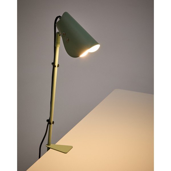 Zielona metalowa lampa stołowa z klipsem (wysokość 51 cm) Jula – Kave Home-image-1