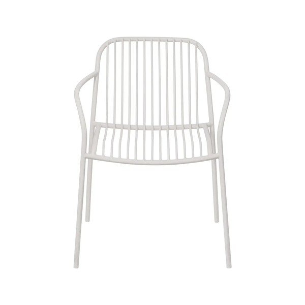 Jasnoszare metalowe krzesło ogrodowe Yua Wire – Blomus-image-2