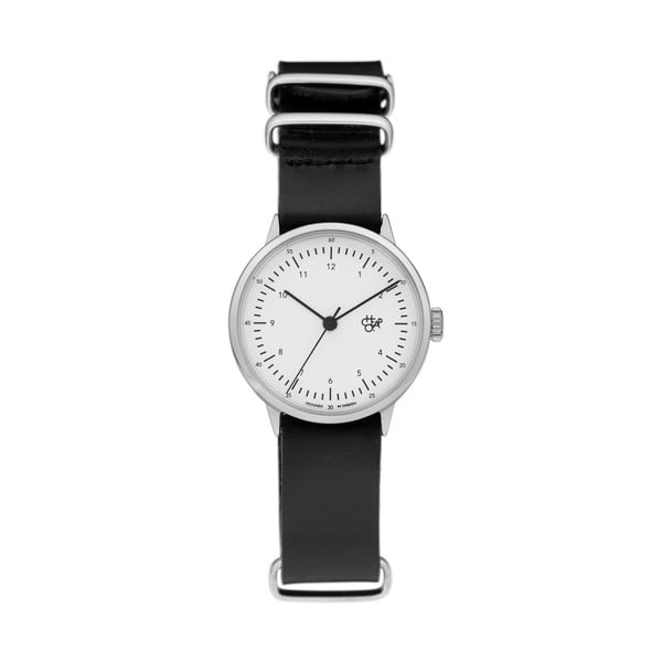 Zegarek z czarnym paskiem i białym cyferblatem CHPO Harold Mini
