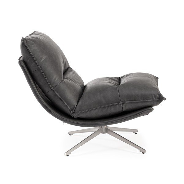 Ciemnoszary fotel ze schowkiem z imitacji skóry Alanez – Bizzotto-image-3