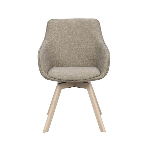 Beżowe tapicerowane fotele jadalniane zestaw 2 szt. Alison – Rowico-image-2