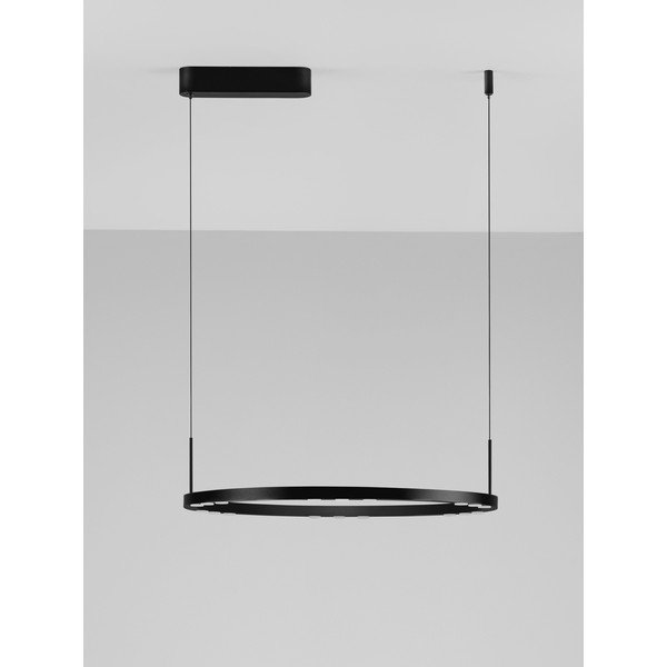 Aluminiowa lampa wisząca LED ze ściemniaczem w kolorze matowej czerni ø 60 cm Lunette – Nova Luce-image-3