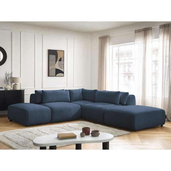 Niebieski częściowo rozkładany narożnik modułowy Jana – Bobochic Paris-image-4
