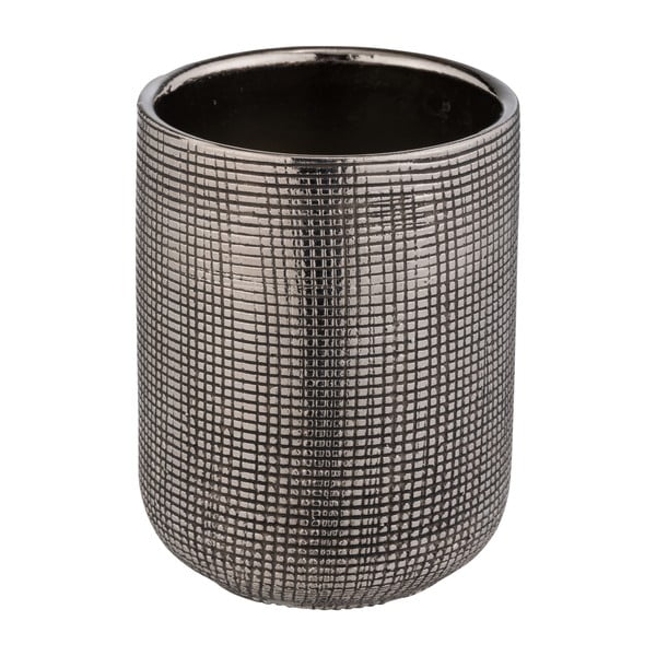 Ceramiczny kubek na szczoteczki do zębów w kolorze srebra Rivara – Wenko