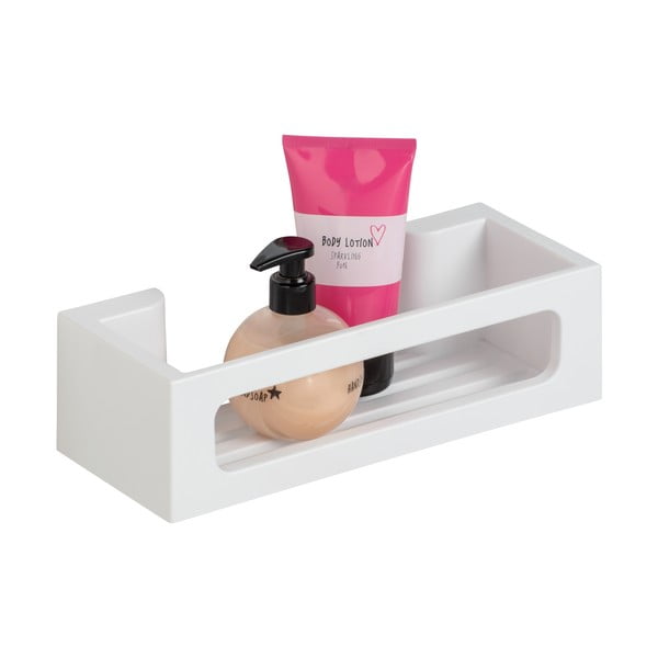 Plastikowa półka łazienkowa z mocowaniem Turbo-loc w matowym białym kolorze bez wiercenia Bralia – Wenko-image-3