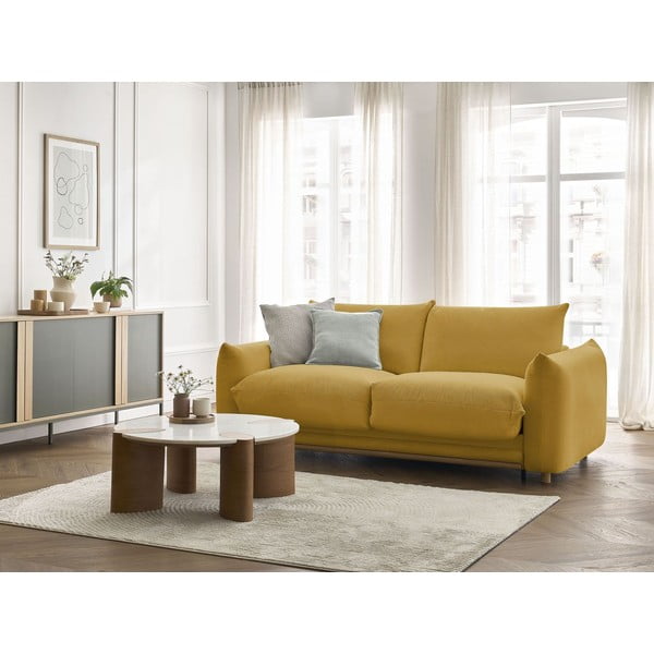 Żółta rozkładana sofa 234 cm Ernest – Bobochic Paris-image-1