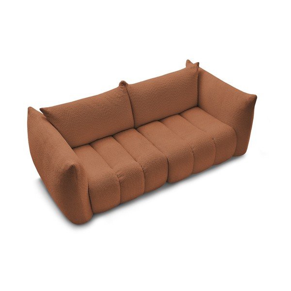 Pomarańczowa sofa z materiału bouclé 234 cm Azra – Bobochic Paris-image-3