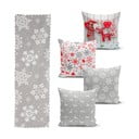 Zestaw 4 świątecznych poszewek na poduszki i bieżnika Minimalist Cushion Covers Snowflakes